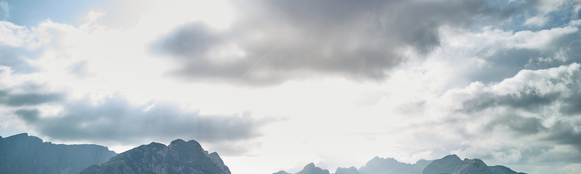 Amazing view on blue sky and mountain in Montenegro